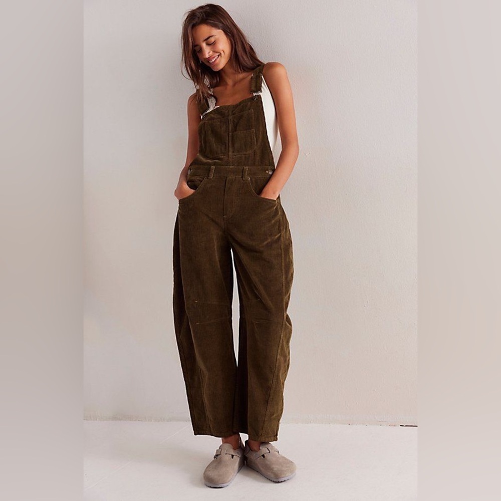 We the free good luck corduroy barrel overalls